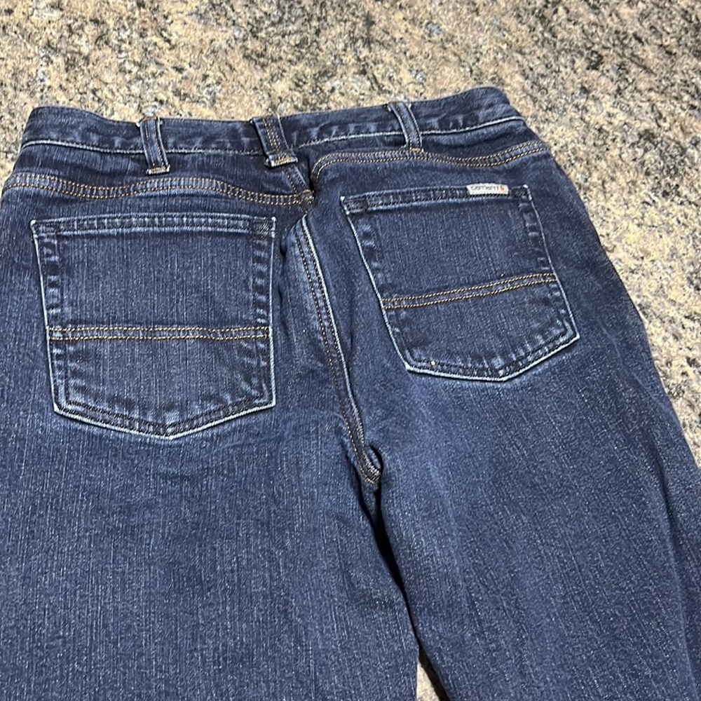 Excellent Carhartt Flannel Lined Jeans Size 6 30” inseam